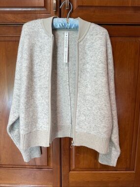 Lululemon beige/grey zip cardigan